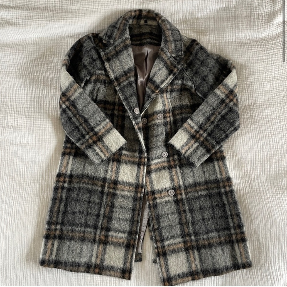 COS Plaid Wool Coat in Plaid